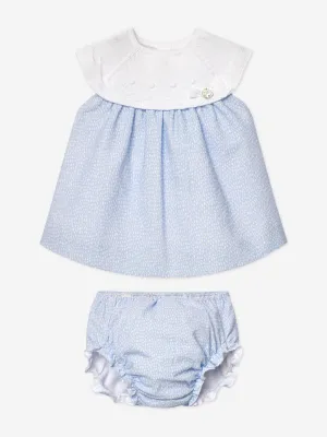 Baby Girls Dress and Bloomers Set in Blue