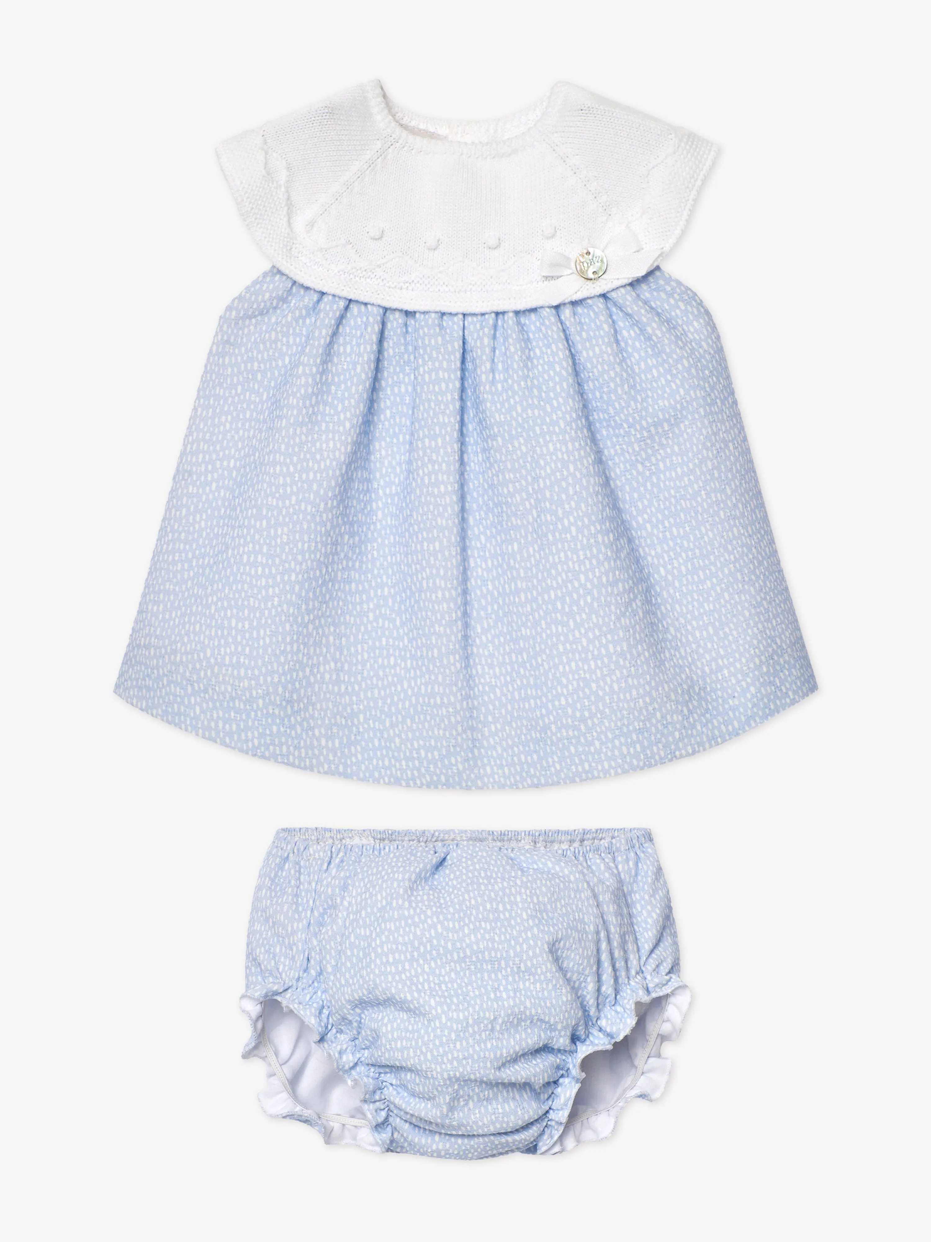 Baby Girls Dress and Bloomers Set in Blue