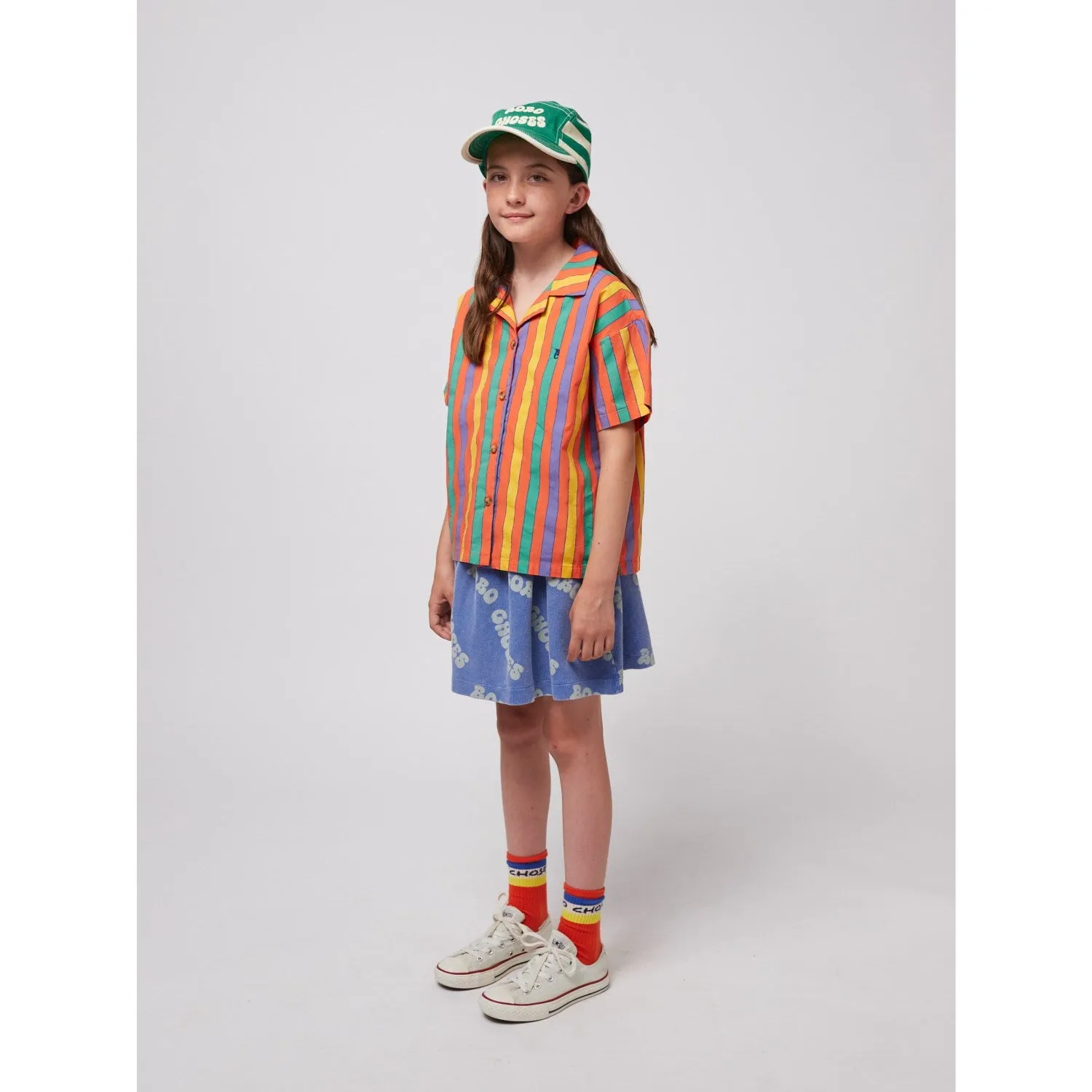 Bobo Choses Blue Wavy Bobo Choses All Over Waffle Skirt