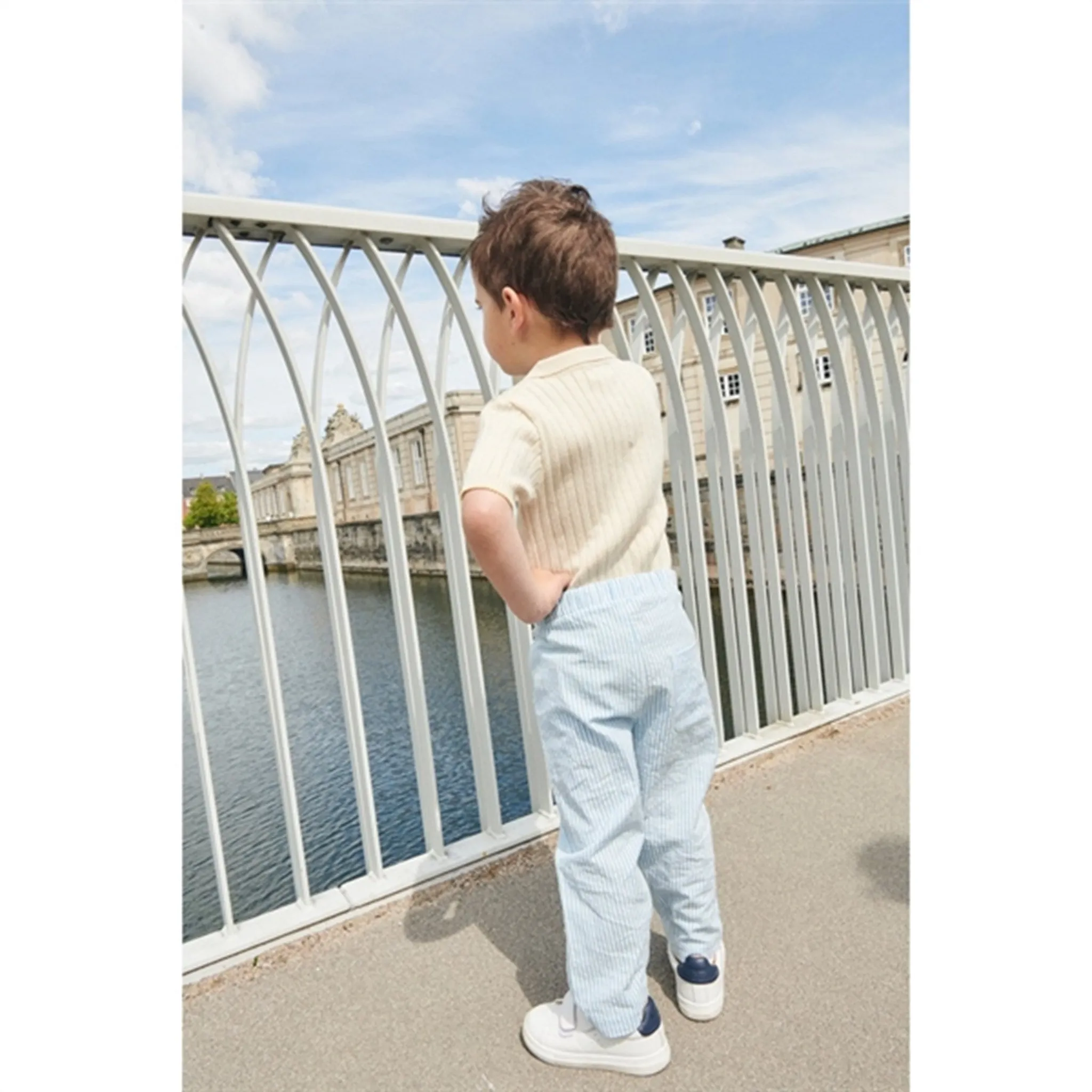 Copenhagen Colors Sky Blue W Cream Stripe Seersucker Pants