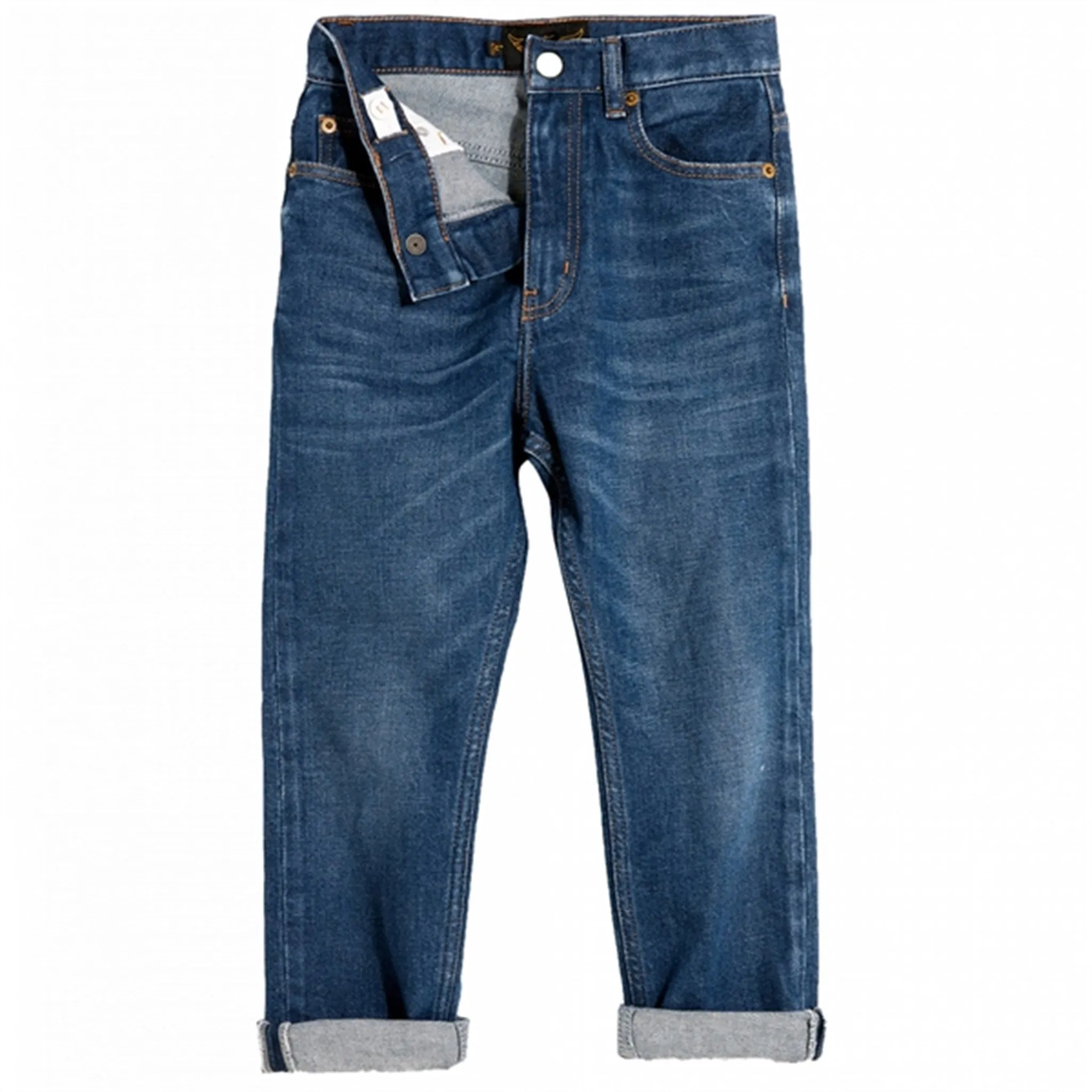 Finger In The Nose Ollibis Blue Denim 5 Pockets Tapered Fit Jeans