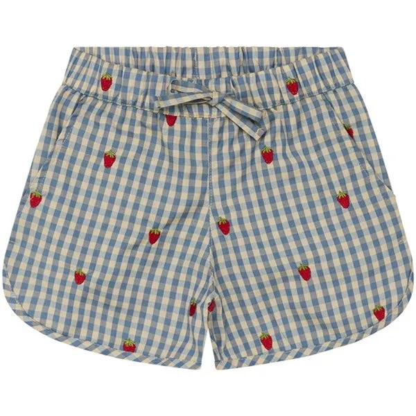 Flss Polly Shorts Berry/Blue Gingham