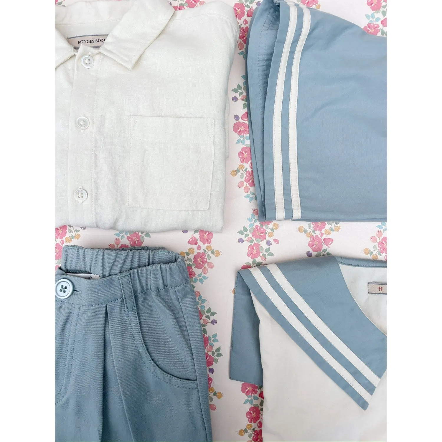 Konges Sljd Ashley Blue Celebration Sailor Shorts GOTS
