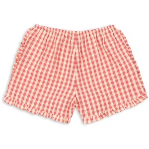 Konges Sljd Flamingo Plume Check Kim Frill Shorts Gots
