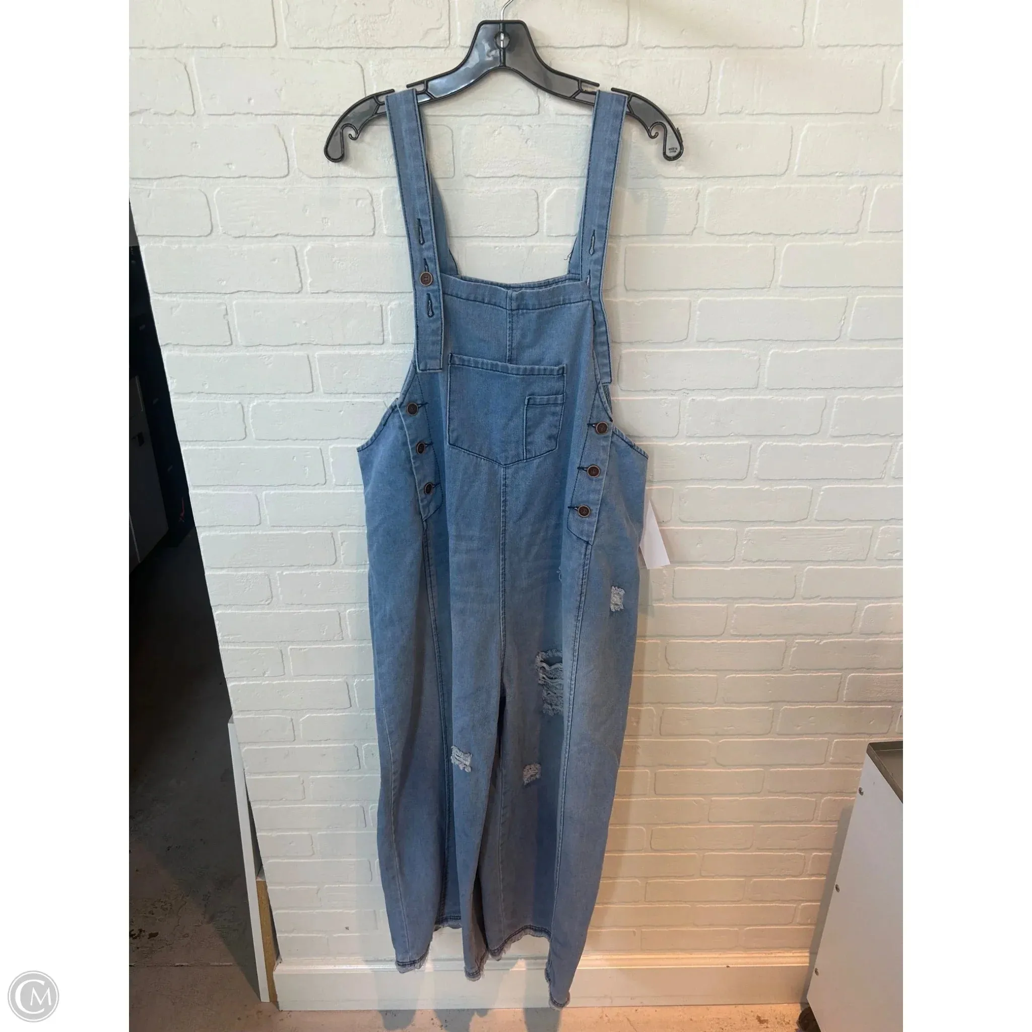 Overalls By Cme In Blue Denim, Size: Xl