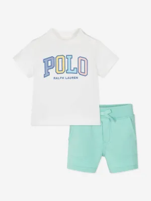 Ralph Lauren Baby Boys Polo Short Set in Green