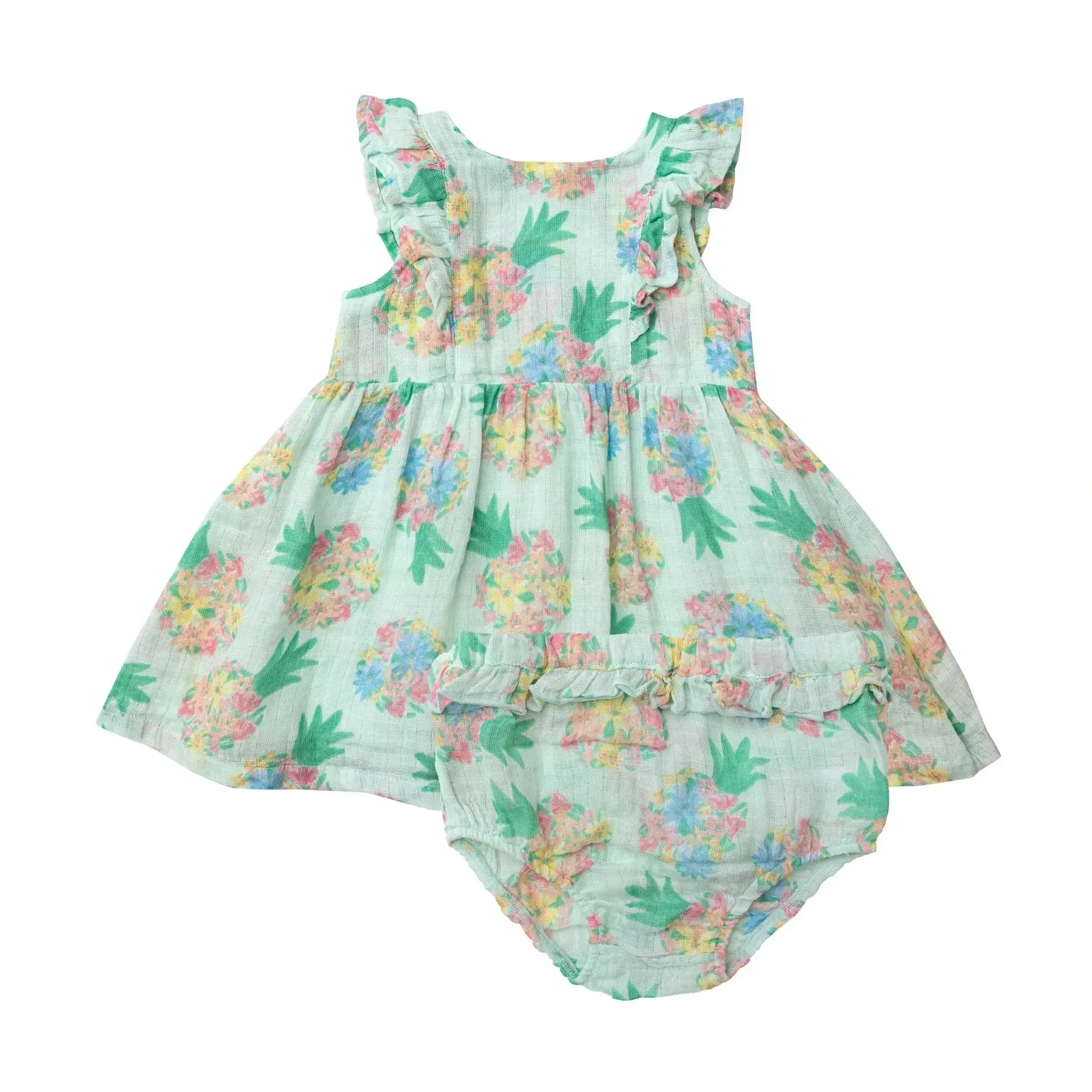 Ruffle Dress & Diaper Cover Pretty Pineapples | Angel Dear