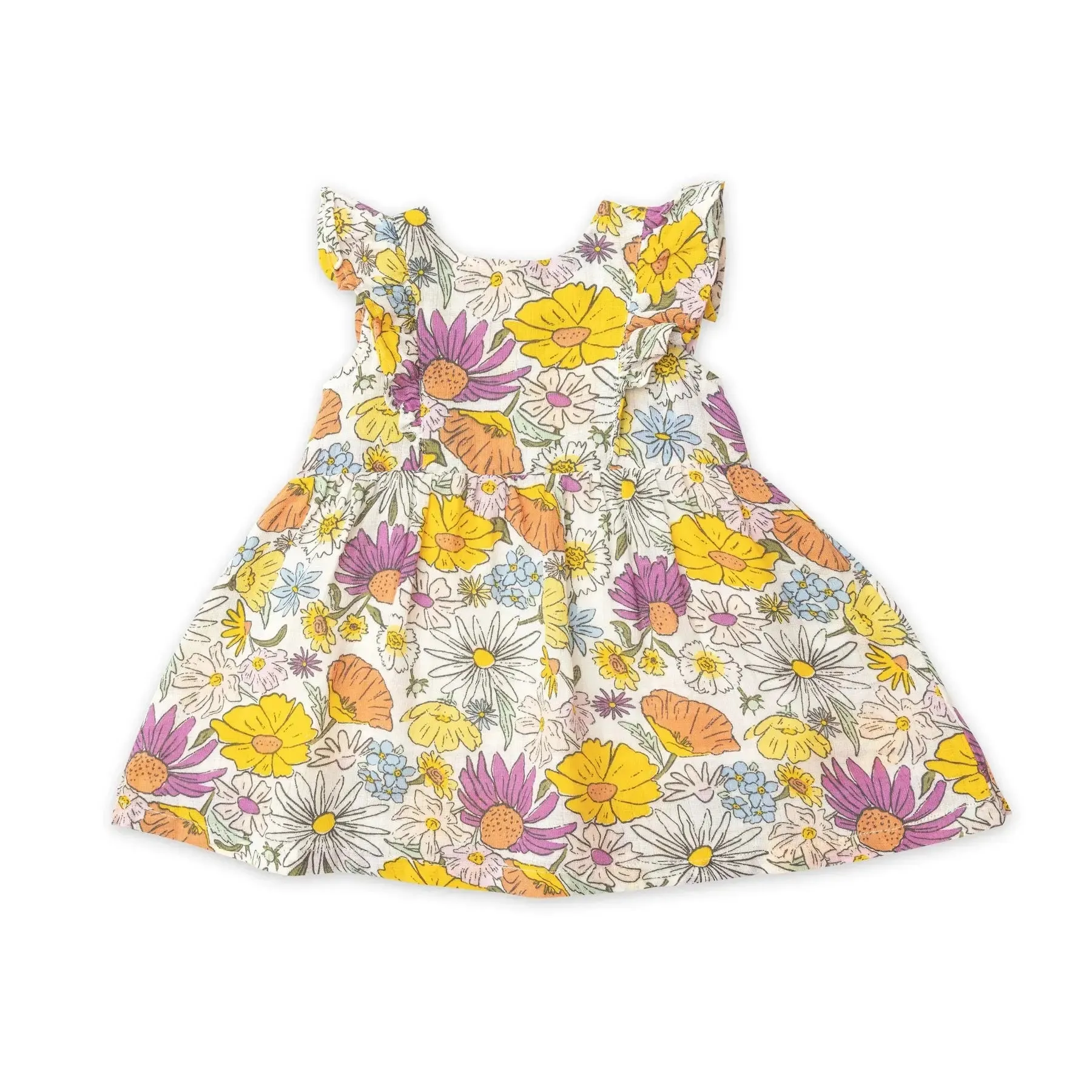 Ruffle Dress & Diaper Cover - Wildflowers | Angel Dear
