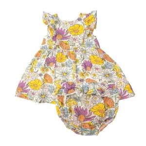 Ruffle Dress & Diaper Cover - Wildflowers | Angel Dear