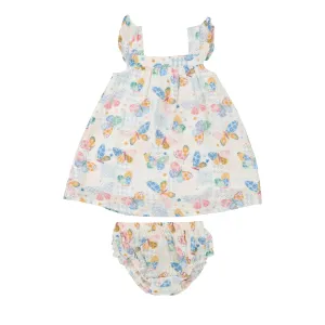 Sundress And Diaper Cover - Butterfly Patch | Angel Dear