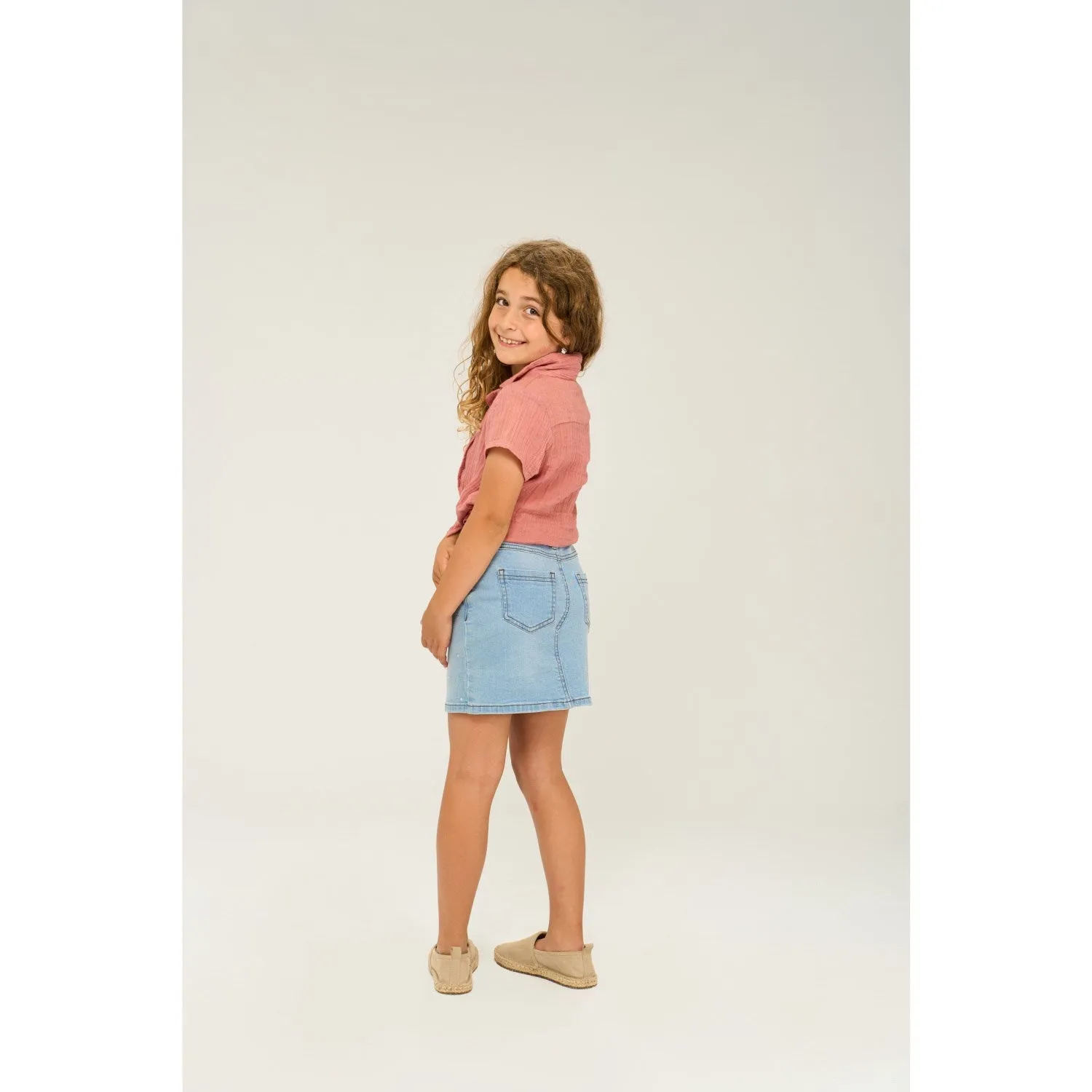 The New Light Blue Denim Oda Denim Skirt